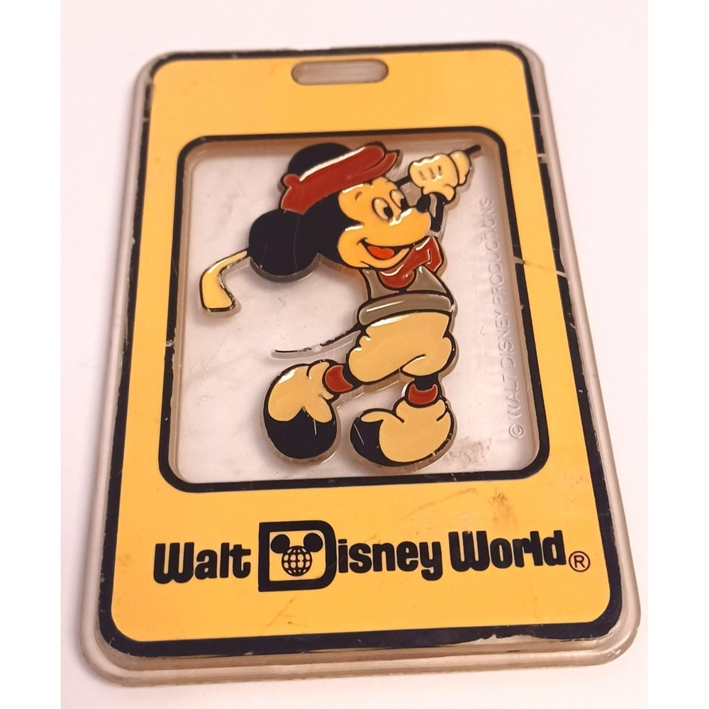 Vintage Walt Disney World Mickey Mouse Golf Bag Luggage Tag Disney Productions